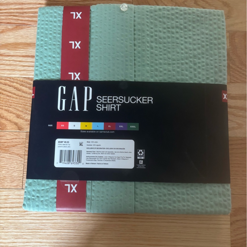 GAP Mint Seersucker Shirt